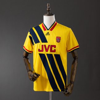 Arsenal 1993/94 Retro Bortatröja Herr Gul Marinblå och Röd Fotbollströja