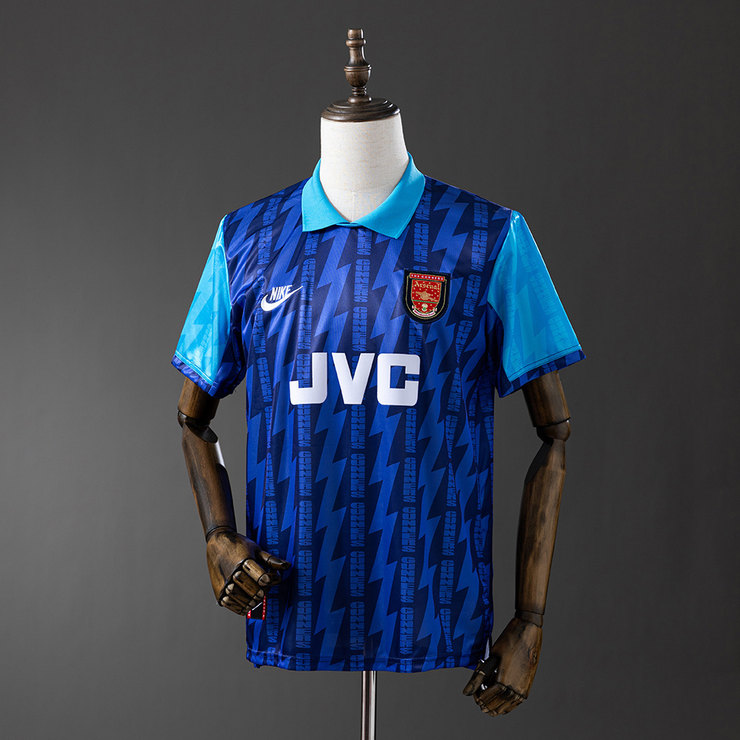 Arsenal 1994/95 Retro Bortatröja Herr Marinblå och Ljusblå Fotbollströja