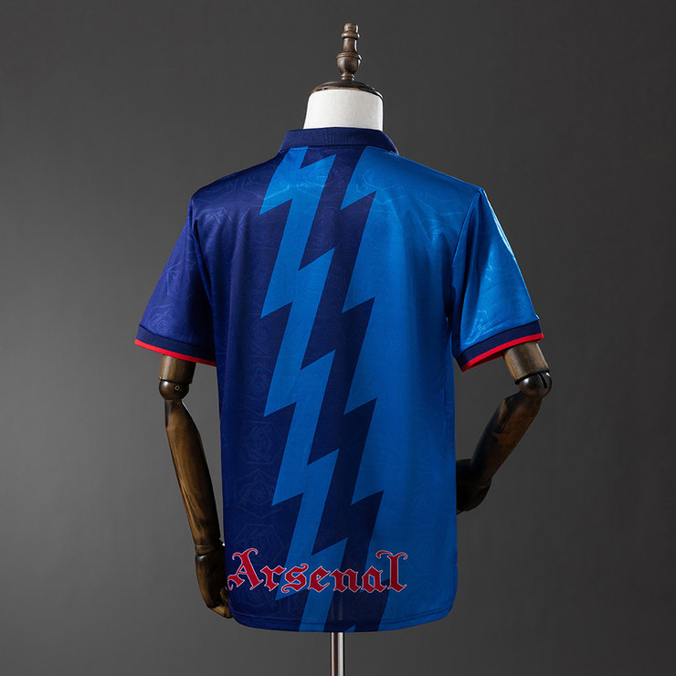 Arsenal 1995/96 Retro Bortatröja Herr Marinblå Ljusblå Fotbollströja
