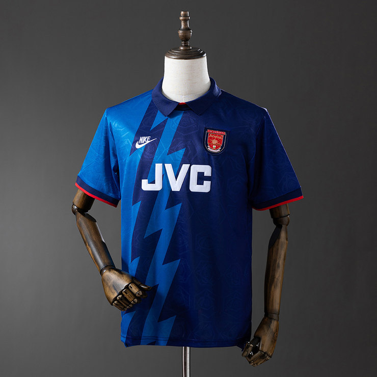Arsenal 1995/96 Retro Bortatröja Herr Marinblå Ljusblå Fotbollströja
