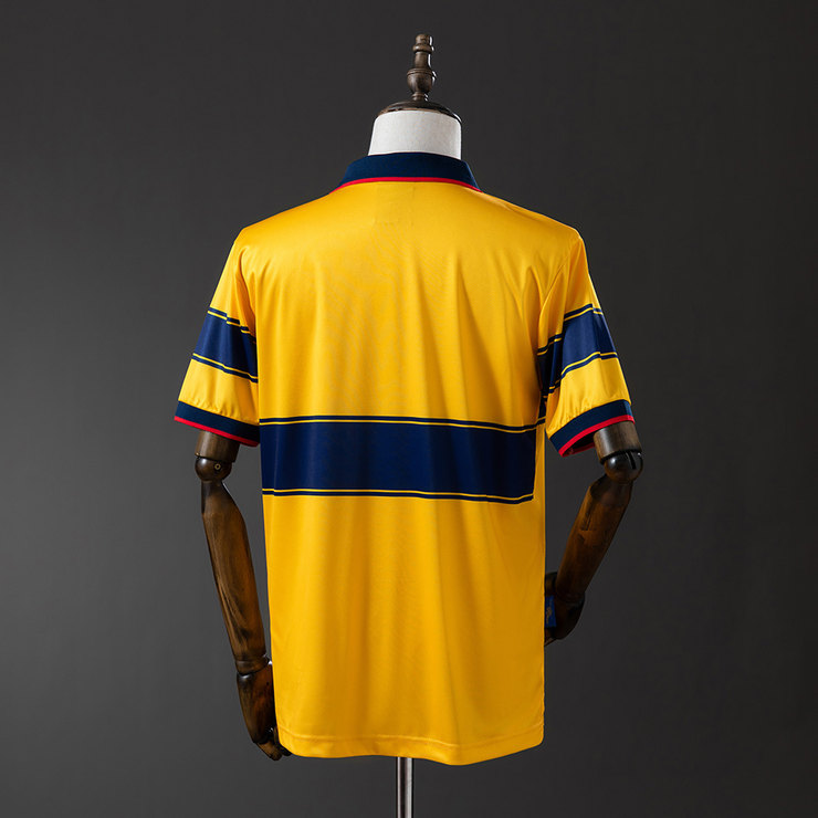 Arsenal 1997/99 Retro Bortatröja Herr Gul Marinblå och Röd Fotbollströja