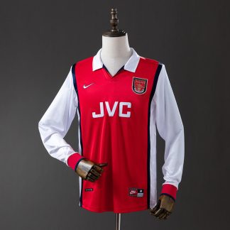 Arsenal 1998/99 Retro Hemmatröja Herr Långärmad Röd Vit Fotbollströja