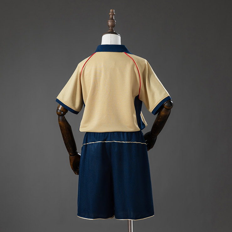 Arsenal 2001/02 Retro Bortaställ Barn Guld och Marinblå med Shorts