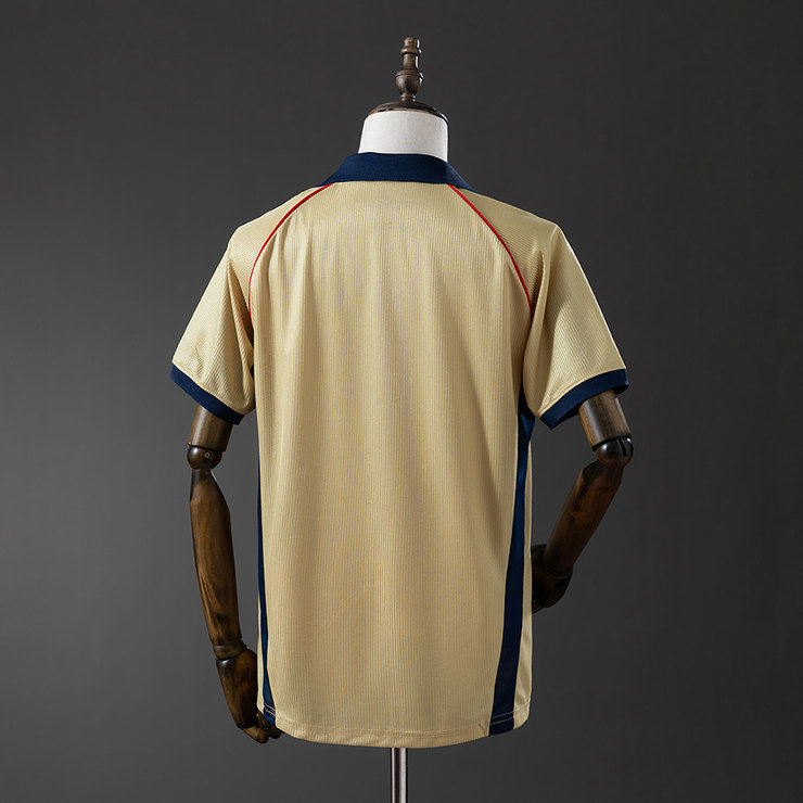 Arsenal 2001/02 Retro Bortatröja Herr Guld Marinblå Fotbollströja