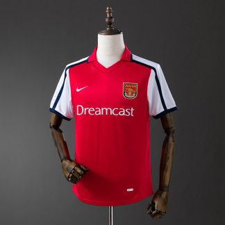 Arsenal 2001/02 Retro Hemmatröja Herr Röd Vit och Marinblå Fotbollströja