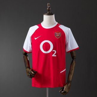 Arsenal 2002/04 Retro Hemmatröja Herr Röd och Vit Fotbollströja
