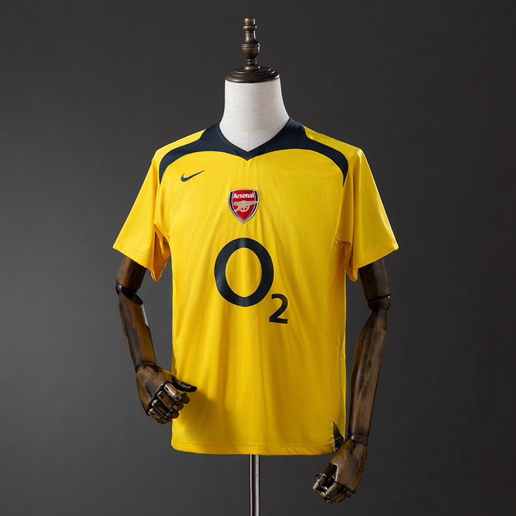 Arsenal 2005/06 Retro Bortatröja Herr Gul Fotbollströja