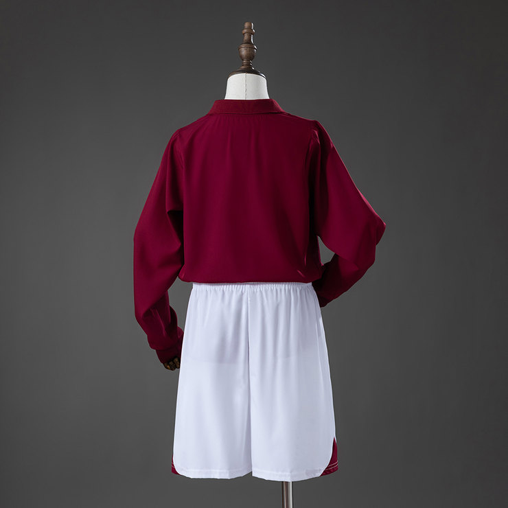Arsenal 2005/06 Retro Hemmaställ Barn Långärmat Mörkröd med Shorts