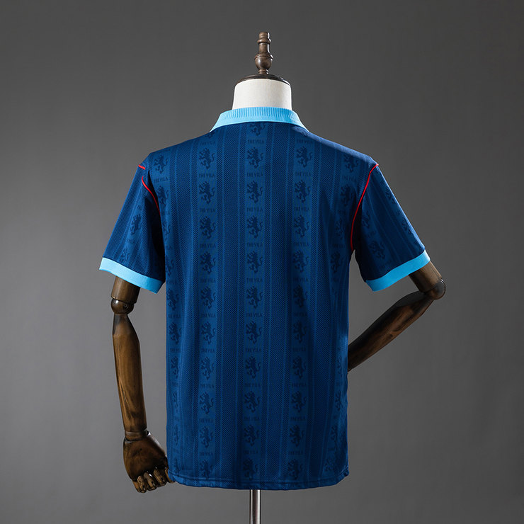 Aston Villa 1995/96 Retro Bortatröja Herr Marinblå Fotbollströja