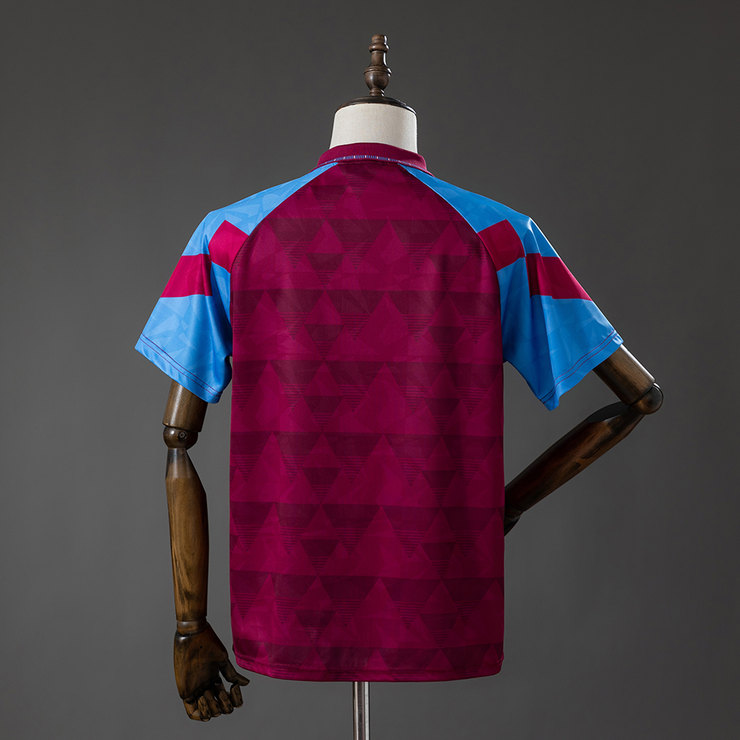 Aston Villa 1998 Retro Hemmatröja Herr Vinröd och Ljusblå Fotbollströja