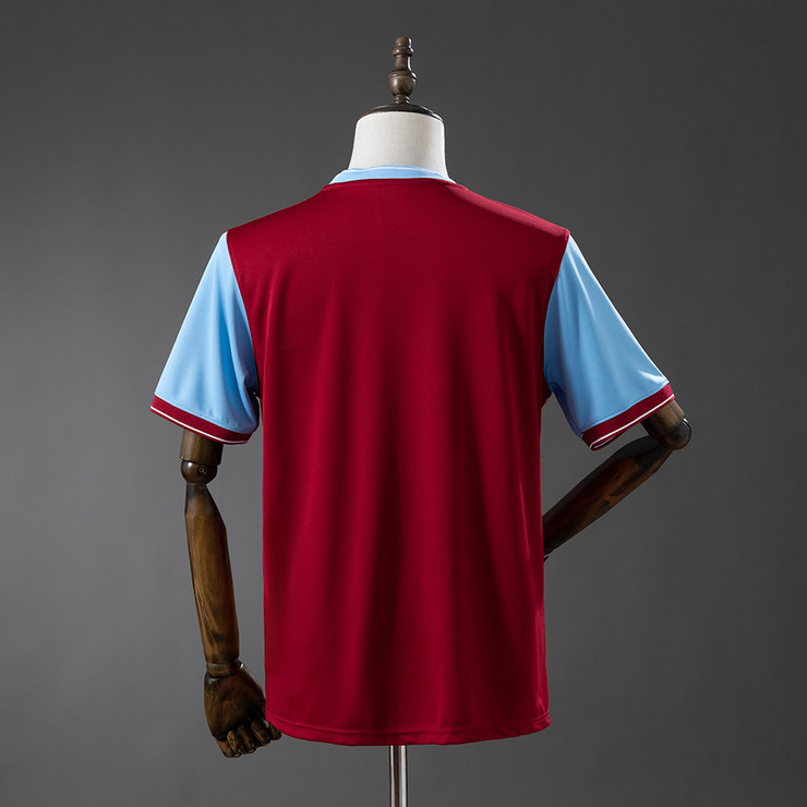 Aston Villa 2009/10 Retro Hemmatröja Herr Vinröd och Ljusblå Fotbollströja