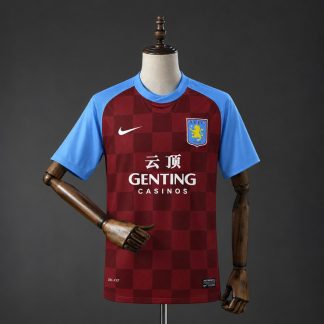 Aston Villa 2011/12 Retro Hemmatröja Herr Vinröd och Ljusblå Fotbollströja