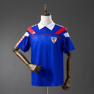 Athletic Bilbao 1994/95 Retro Bortatröja Herr Blå Fotbollströja