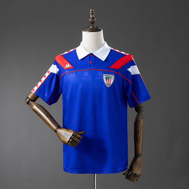 Athletic Bilbao 1994/95 Retro Bortatröja Herr Blå Fotbollströja