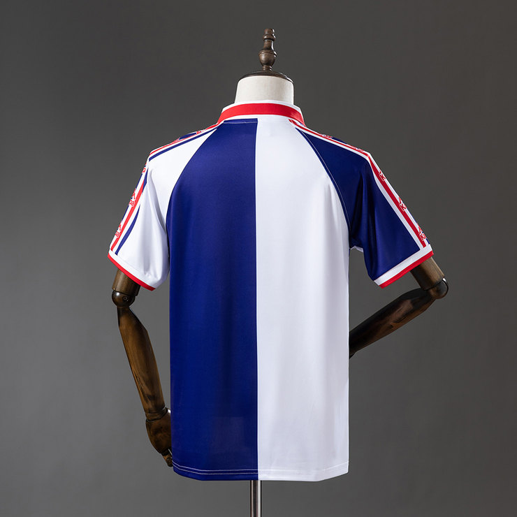Athletic Bilbao 1995/97 Retro Bortatröja Herr Blå och Vit Fotbollströja