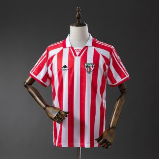 Athletic Bilbao 1995/97 Retro Hemmatröja Herr Röd och Vit Fotbollströja