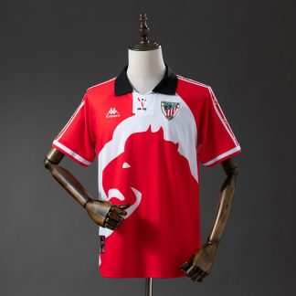 Athletic Bilbao 1997/98 100-årsjubileum Retro Hemmatröja Herr Röd och Vit Fotbollströja