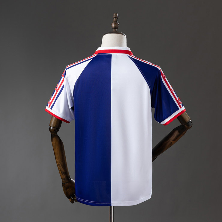 Athletic Bilbao 1997/98 Retro Bortatröja Herr Vit Marinblå och Röd Fotbollströja