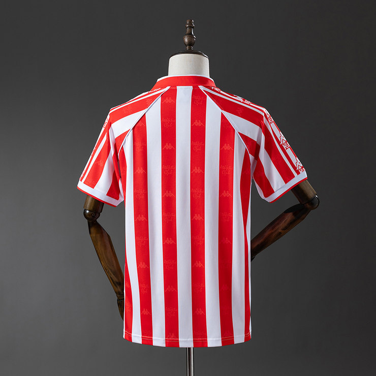 Athletic Bilbao 1997/98 Retro Hemmatröja Herr Röd och Vit Fotbollströja