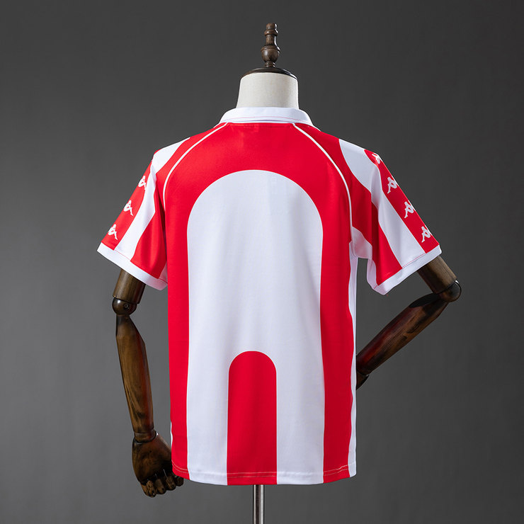 Athletic Bilbao 1998/99 Retro Hemmatröja Herr Röd och Vit Fotbollströja