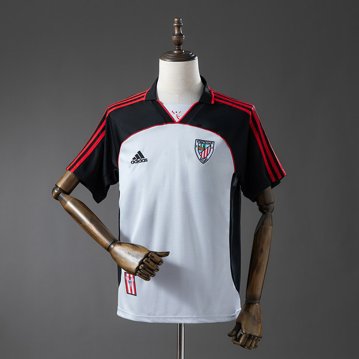 Athletic Bilbao 1999/00 Retro Tredjetröja Herr Grå Svart och Röd Fotbollströja