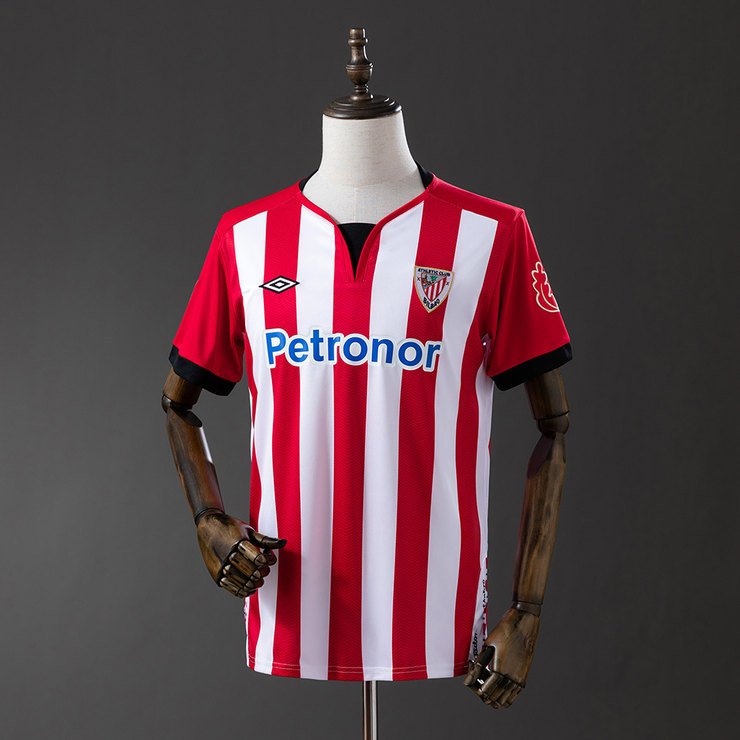 Athletic Bilbao 2011/12 Retro Hemmatröja Herr Röd Vit Fotbollströja