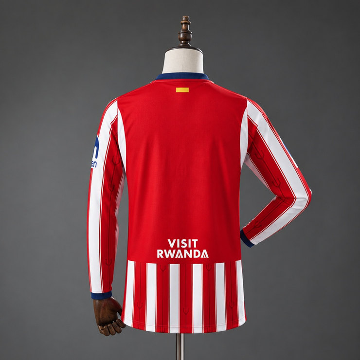 Atlético Madrid 2026/27 Hemmatröja Herr Långärmad Vit Röd och Marinblå Fotbollströja