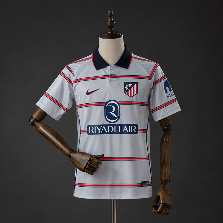 Atlético Madrid 2026/27 Tredjetröja Herr Ljusgrå Röd och Blå Fotbollströja