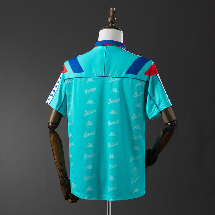Barcelona 1992/95 Retro Bortatröja Herr Turkos Blå och Röd Fotbollströja