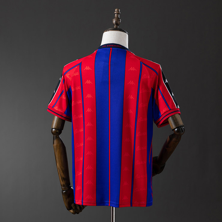 Barcelona 1997/98 Retro Hemmatröja Herr Röd och Blå Fotbollströja