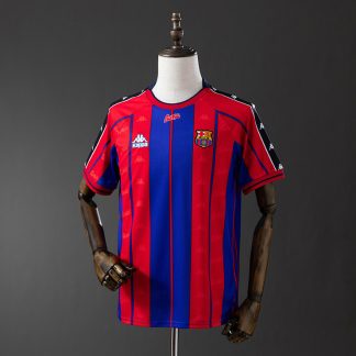 Barcelona 1997/98 Retro Hemmatröja Herr Röd och Blå Fotbollströja