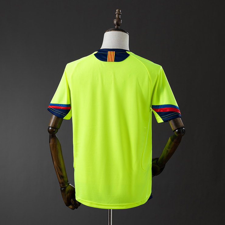 Barcelona 2005/06 Retro Bortatröja Herr Neongul Fotbollströja