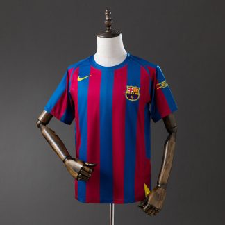 Barcelona 2005/06 UEFA Champions League Retro Hemmatröja Herr Blå och Röd