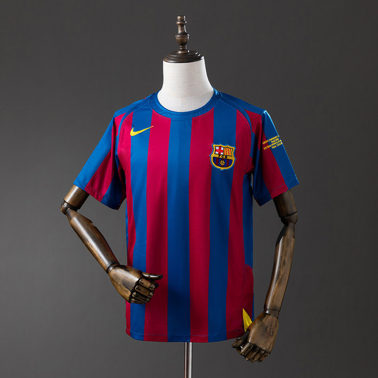 Barcelona 2005/06 UEFA Champions League Retro Hemmatröja Herr Blå och Röd