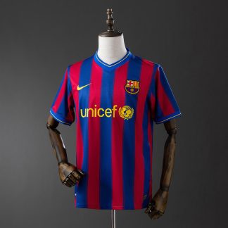 Barcelona 2009/10 Retro Hemmatröja Herr Blå och Röd Fotbollströja