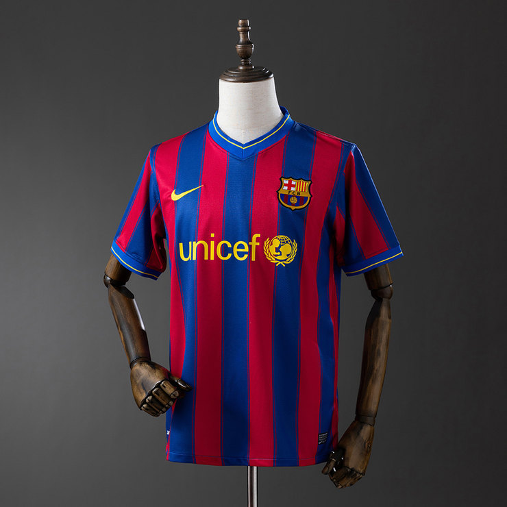 Barcelona 2009/10 Retro Hemmatröja Herr Blå och Röd Fotbollströja