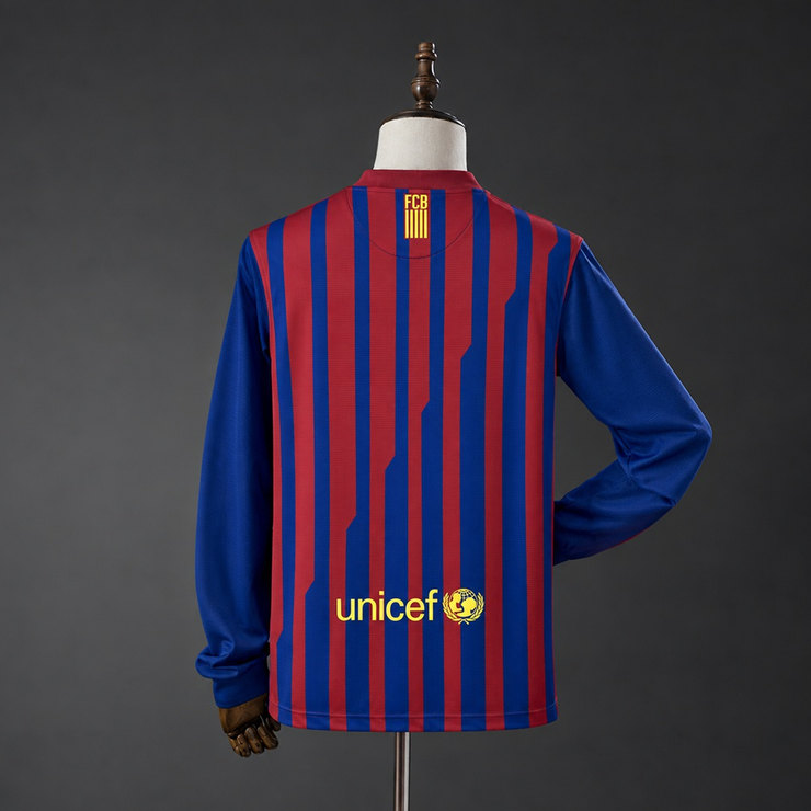Barcelona 2011/12 Retro Hemmatröja Herr Långärmad Blå och Röd Fotbollströja