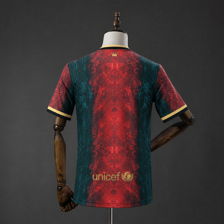 Barcelona 2021/22 Concept Retrotröja Herr Blå Röd och Guld Fotbollströja