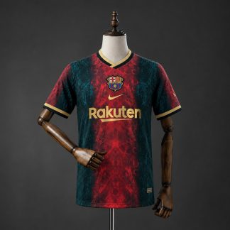 Barcelona 2021/22 Concept Retrotröja Herr Blå Röd och Guld Fotbollströja