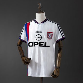 Bayern München 1996/98 Retro Bortatröja Herr Vit Fotbollströja