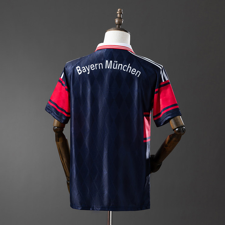 Bayern München 1997/98 Retro Hemmatröja Herr Marinblå Röd Fotbollströja