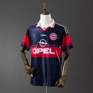Bayern München 1997/98 Retro Hemmatröja Herr Marinblå Röd Fotbollströja