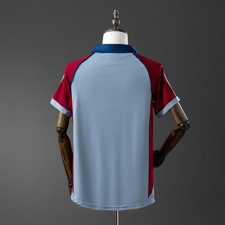 Bayern München 1998/99 Retro Bortatröja Herr Grå Röd och Marinblå Fotbollströja