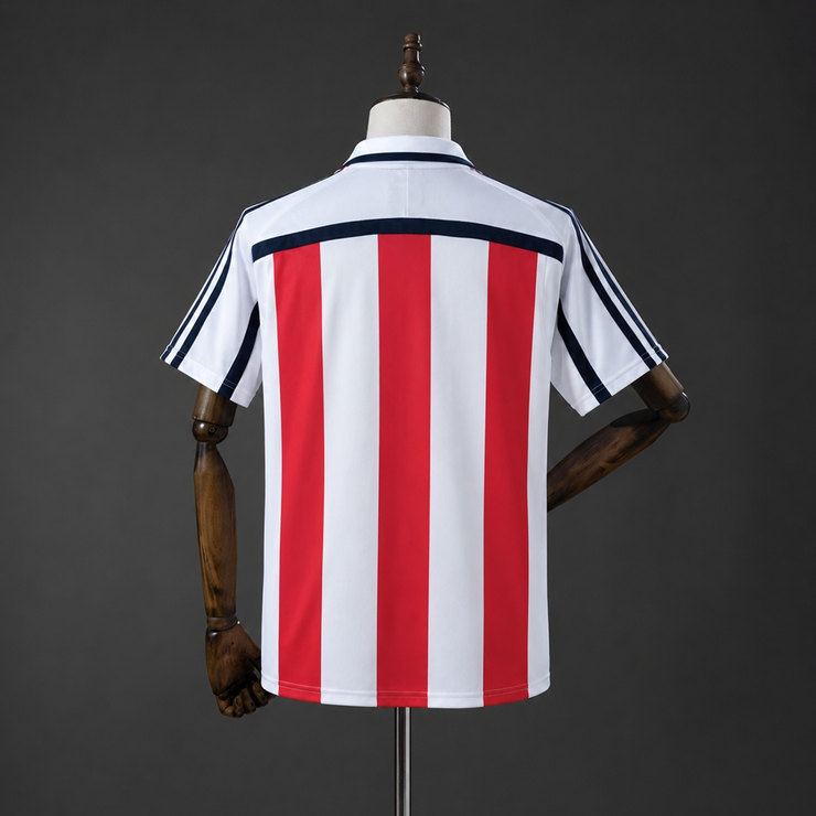 Bayern München 2000/01 Retro Bortatröja Herr Vit Röd och Marinblå Fotbollströja