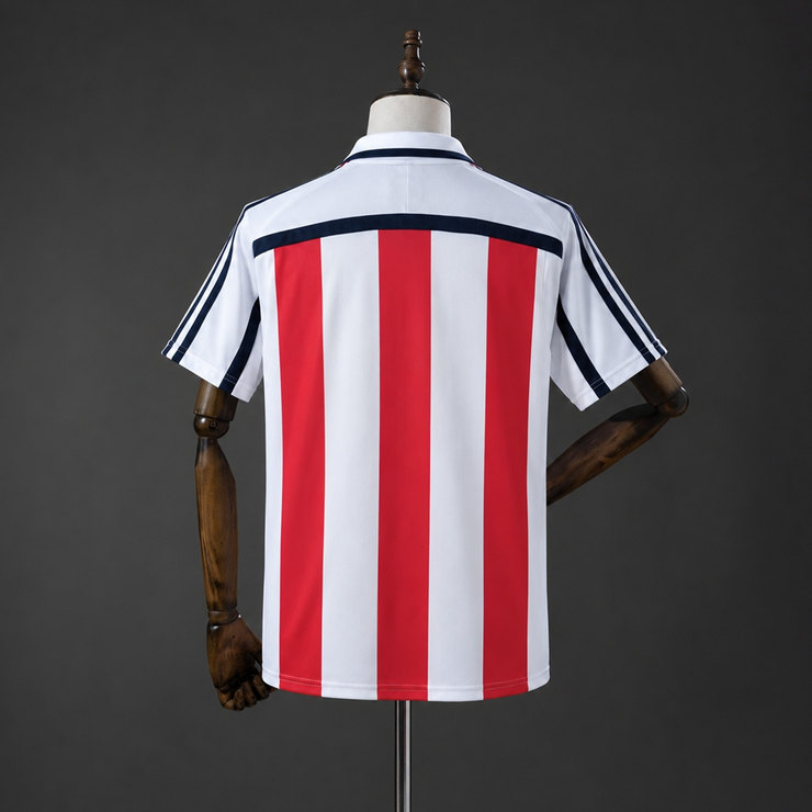 Bayern München 2000/01 Retro Bortatröja Herr Vit Röd och Marinblå Fotbollströja