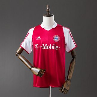 Bayern München 2003/04 Retro Hemmatröja Herr Röd och Vit Fotbollströja