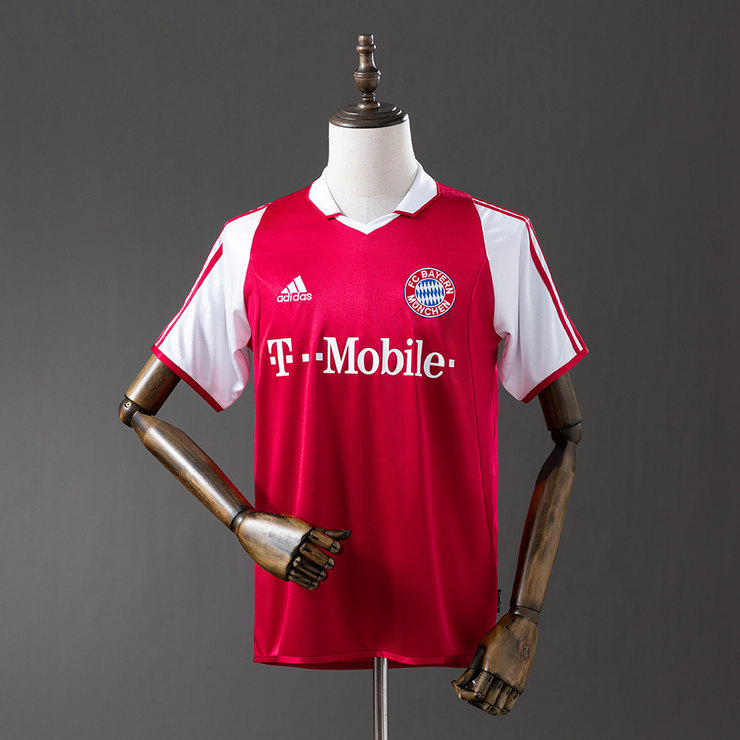 Bayern München 2003/04 Retro Hemmatröja Herr Röd och Vit Fotbollströja