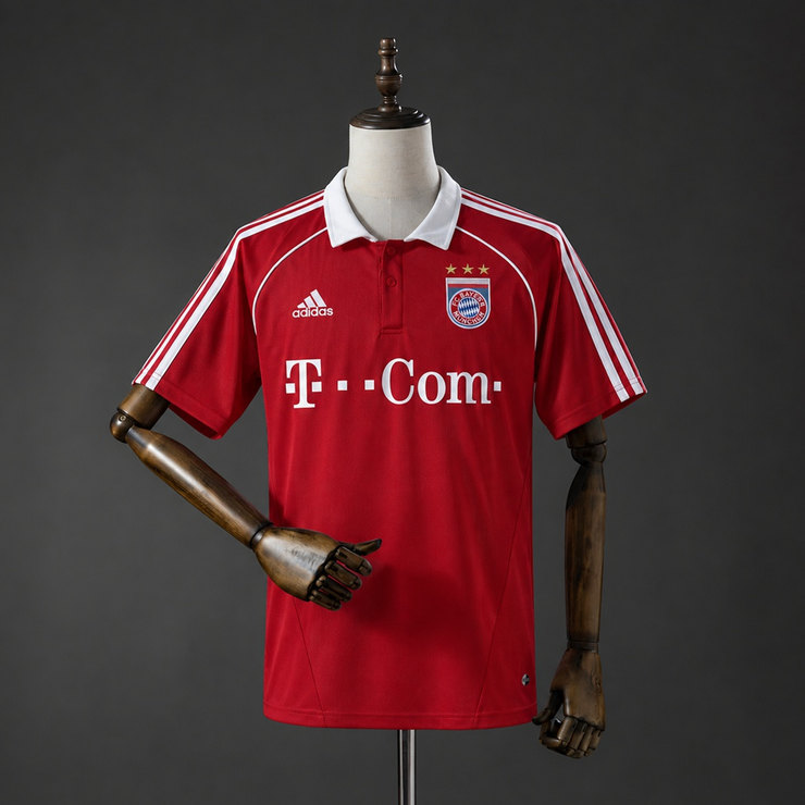Bayern München 2005/06 Retro Hemmatröja Herr Röd och Vit Fotbollströja
