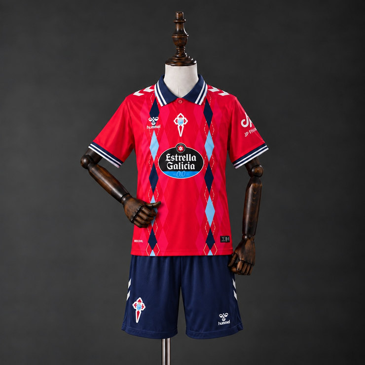 Celta Vigo 2026/27 Tredjeställ Barn Röd Marinblå med Shorts