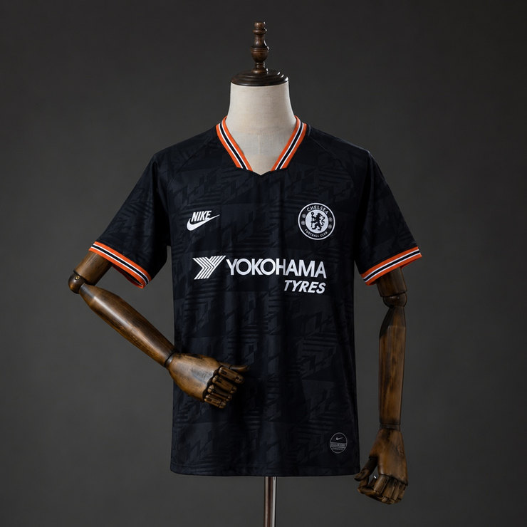 Chelsea 2019/20 Retro Tredjetröja Herr Svart Fotbollströja